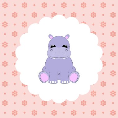 Su aygırı bebek. Vektör. Düz.