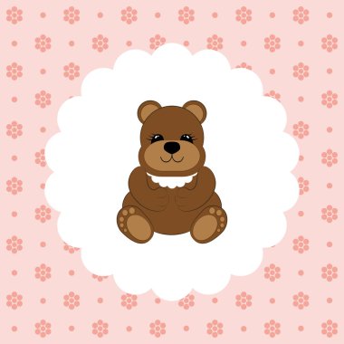 Oyuncak ayı bebek. Vektör. Düz.