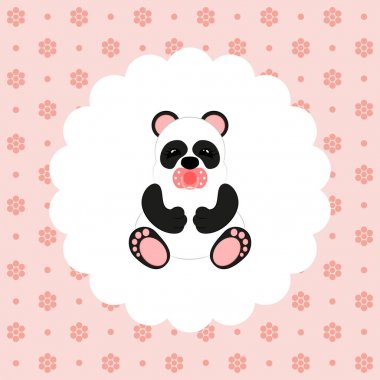 Panda bebek. Vektör. Düz.