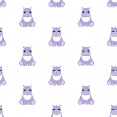 Su aygırı bebek. Sorunsuz vektör çizim. Düz.