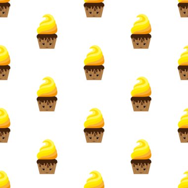 Tatlım. Gülümseyerek. Kawaii. Simge. Vektör. Düz.
