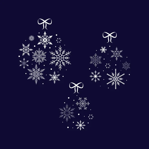 Sneeuwvlok bal. Kerstmis en Nieuwjaar. Vector illustratie. Vlakke constructie — Stockvector