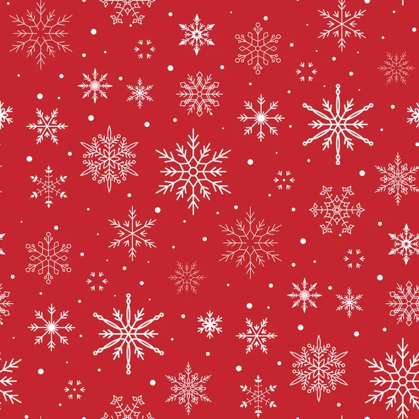 Kerstpatroon. Sneeuwvlok achtergrond. Naadloze vectorillustratie. Vlakke ontwerpstijl. — Stockvector