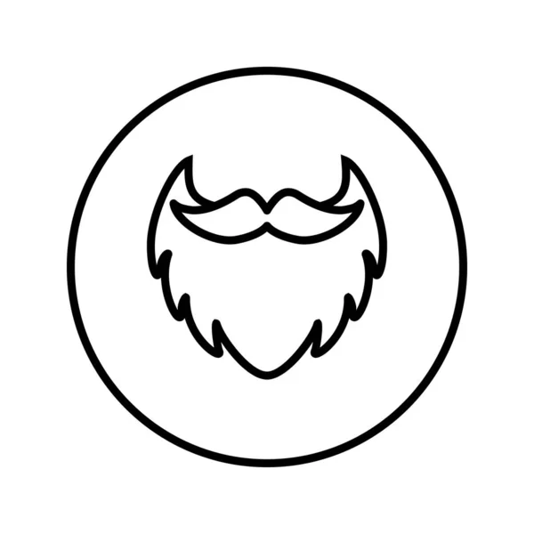 Barba com bigode. Barbearia. Ícone. Vetor. Linha fina — Vetor de Stock