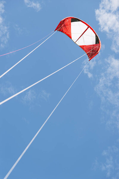 Kite surfing on a sunny day.