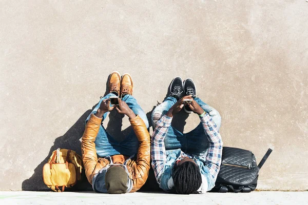 Two black race friends having fun. — Stock Photo, Image