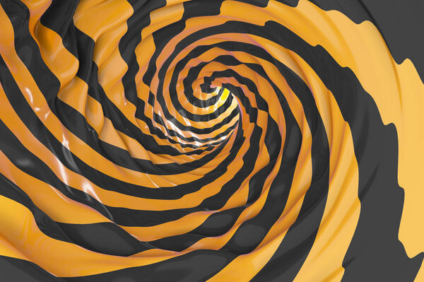 Tube or swirl making black and white background in 3D