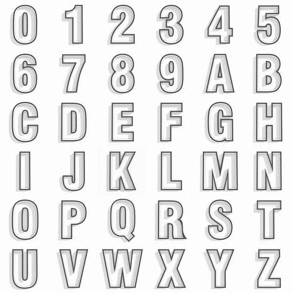 3D blanco aislado números y letras . —  Fotos de Stock