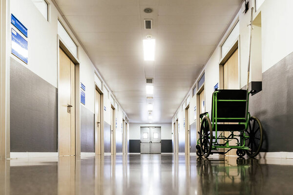 Corridor interior of hospital.