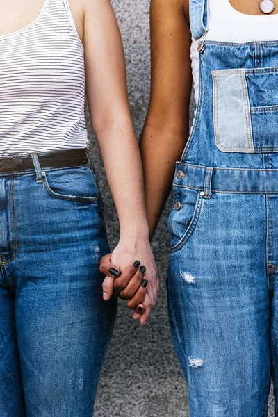 Close up of hands of diverse races. — Stock Photo, Image