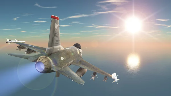 3D cg-rendering av en fighter — Stockfoto