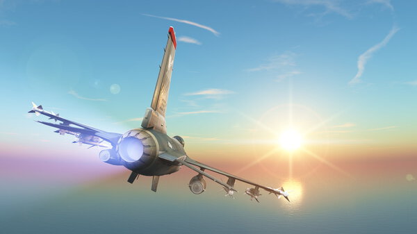 3D CG rendering of a fighter