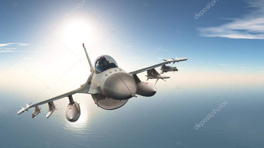 3D CG rendering of a fighter