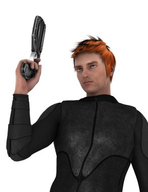 bir savaşçının 3d cg işleme