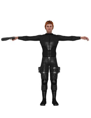 bir savaşçının 3d cg işleme