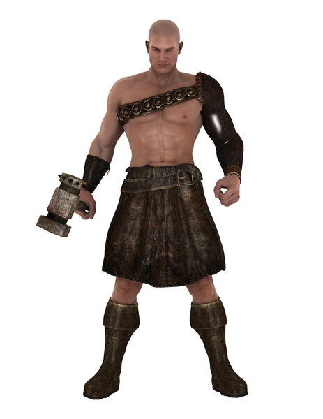 3D CG rendering of a knight