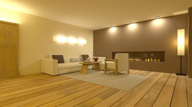 3d cg işleme bir oturma odası