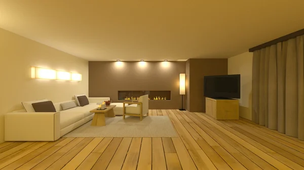 3D-cg rendering uit een woonkamer — Stockfoto