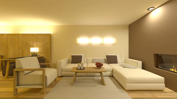 3D CG representación de una sala de estar —  Fotos de Stock