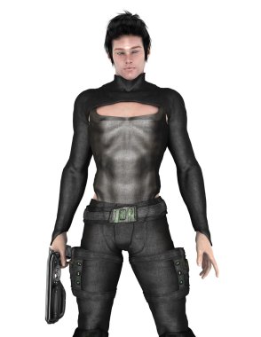 bir savaşçının 3d cg işleme