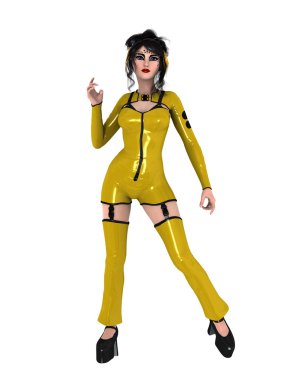 genç bir kadının 3d cg işleme