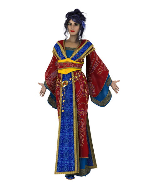 3D CG rendering of a young woman