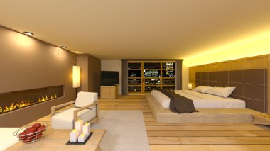 3d cg işleme bir yatak odası