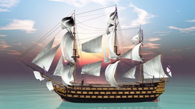 bir yelkenli tekne 3d cg render