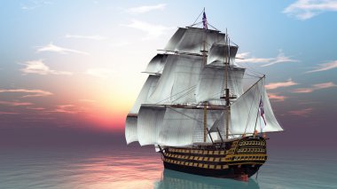bir yelkenli tekne 3d cg render