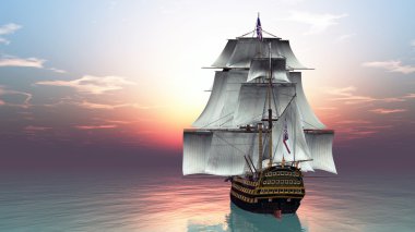 bir yelkenli tekne 3d cg render