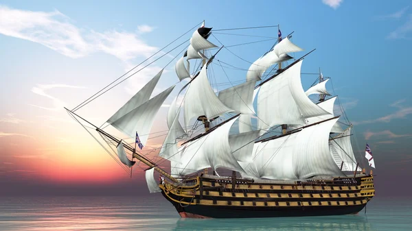 3D CG renderização de um barco à vela — Fotografia de Stock