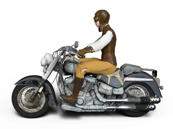 3D CG рендеринг женщины-всадника — стоковое фото