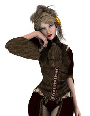 genç bir kadının 3d cg işleme