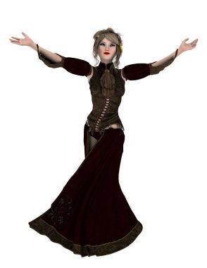 genç bir kadının 3d cg işleme