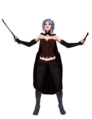 bir kadın şövalye 3d cg render