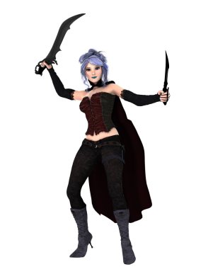 bir kadın şövalye 3d cg render