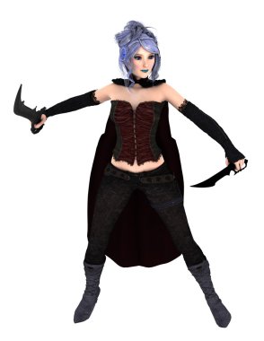 bir kadın şövalye 3d cg render