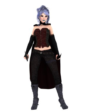 bir kadın şövalye 3d cg render