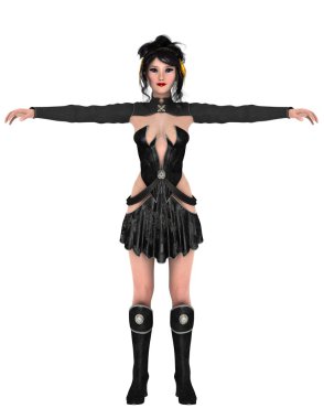 genç bir kadının 3d cg işleme