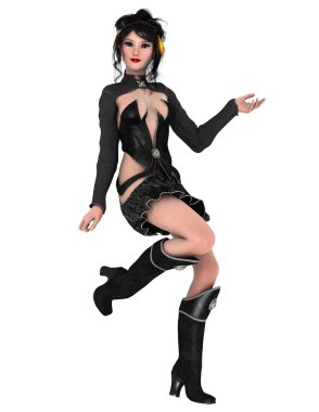 genç bir kadının 3d cg işleme