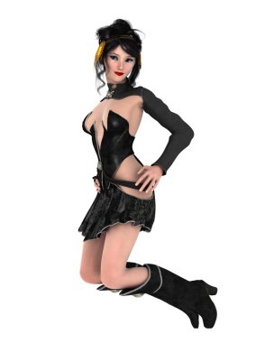 genç bir kadının 3d cg işleme