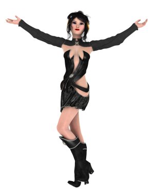 genç bir kadının 3d cg işleme