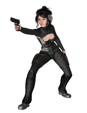 bir kadın savaşçı 3d cg render