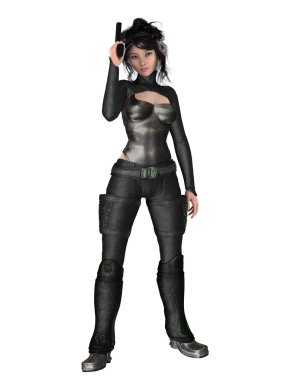 bir kadın savaşçı 3d cg render