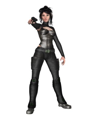 bir kadın savaşçı 3d cg render