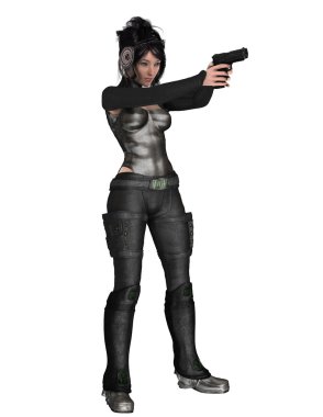 bir kadın savaşçı 3d cg render