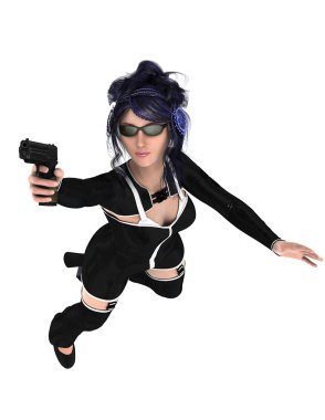 bir kadın savaşçı 3d cg render