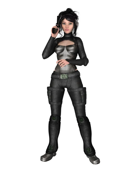 3D-cg rendering van een vrouwelijke krijger — Stockfoto