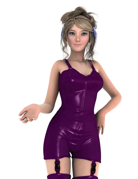 3D 3D rendu d'une jeune femme — Photo