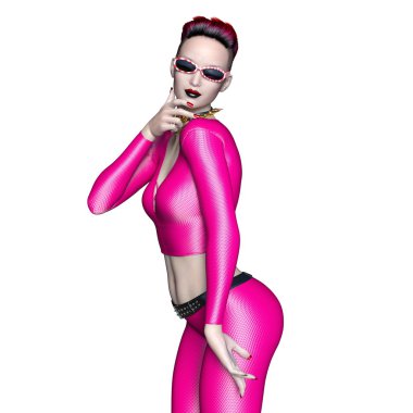 genç bir kadının 3d cg işleme